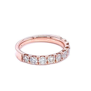 14K Rose Gold Band with 10 Diamonds